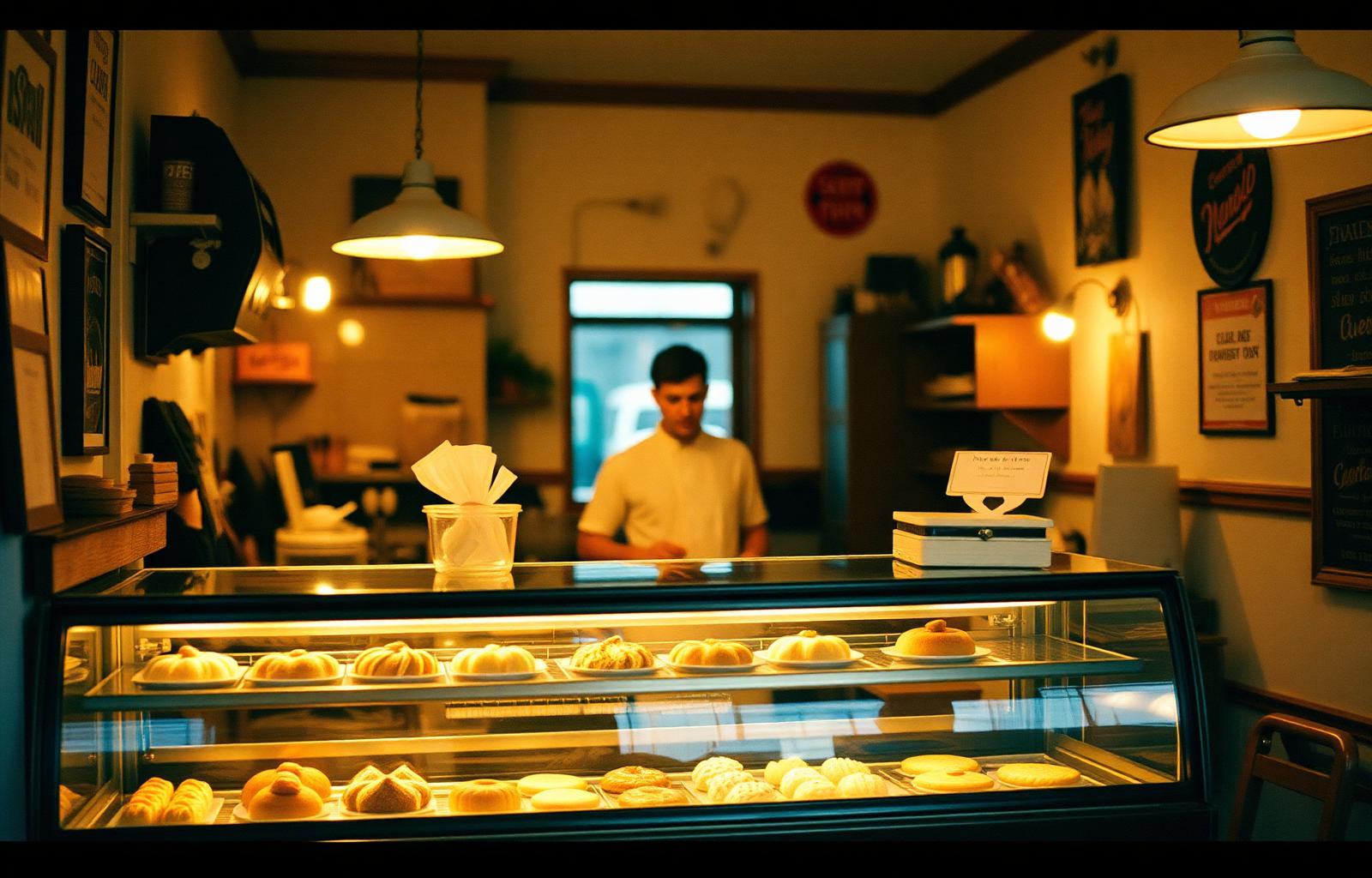 Inside Packanack Bakery — display case full of pastries